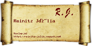 Reinitz Júlia névjegykártya
